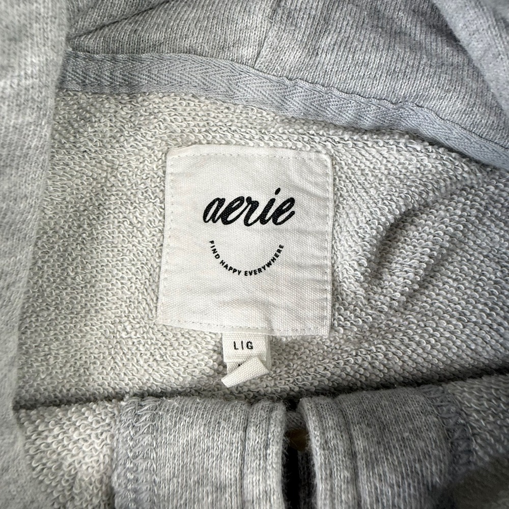 Aerie Womens Hoodie Size Large Gray Beach Weekend Oversized Sweatshirt Lounge - Picture 5 of 9